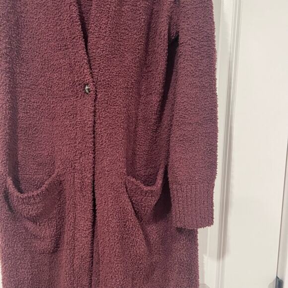 UGG Women's Hooded Cardigan Sweater Maroon Super Soft XL - Picture 3 of 5